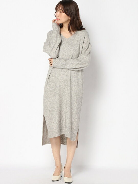 楽天市場 Rakuten Fashion Sale 50 Off キャメル混vネックワンピース Nano Universe Selected ナノユニバース ワンピース ニットワンピース グレー Rba E 送料無料 Nano Universe