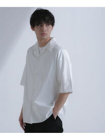 「大人のワイドシャツ」オープンカラー 半袖 NANO universe ナノユニバース トップス シャツ・ブラウス ホワイト グレー ネイビー【送料無料】[Rakuten Fashion]