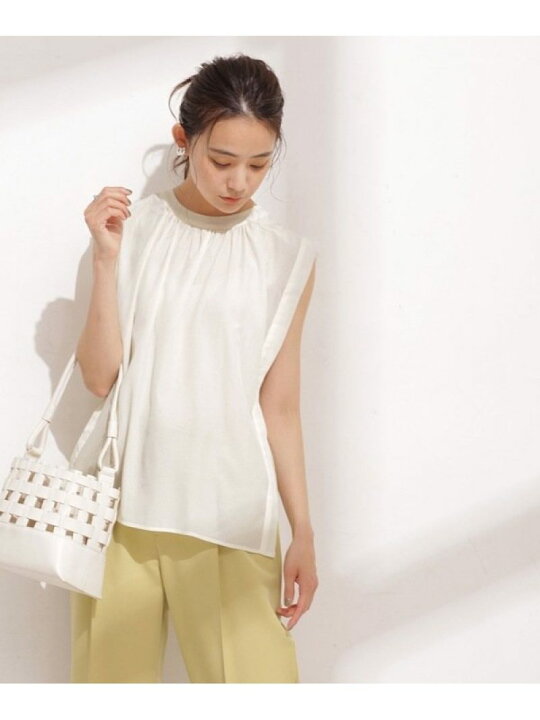 楽天市場】【SALE／40%OFF】ストライプスクエアブラウス ノースリーブ 