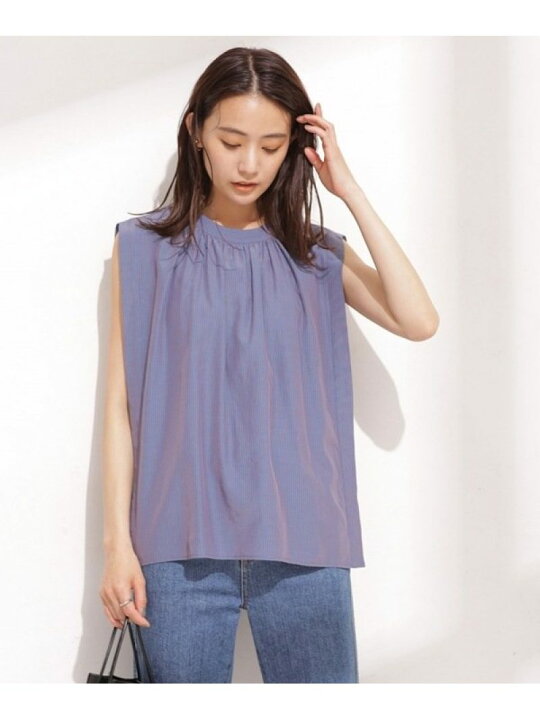 楽天市場】【SALE／40%OFF】ストライプスクエアブラウス ノースリーブ 