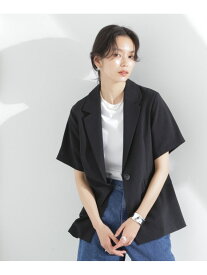 【SALE／30%OFF】メランジドライ 半袖テーラードジャケット(セットアップ可) NANO universe ナノユニバース ジャケット・アウター その他のジャケット・アウター ブルー ブラック ベージュ【RBA_E】【送料無料】[Rakuten Fashion]