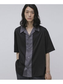 【SALE／20%OFF】カラードッキング オープンカラーシャツ NANO universe ナノユニバース トップス シャツ・ブラウス ブラック グレー ベージュ【RBA_E】【送料無料】[Rakuten Fashion]