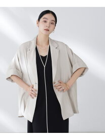 【SALE／30%OFF】ハーフスリーブラフジャケット NANO universe ナノユニバース ジャケット・アウター その他のジャケット・アウター ネイビー ベージュ【RBA_E】【送料無料】[Rakuten Fashion]