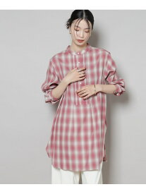 【SALE／50%OFF】ピンタックデザインチェックプルオーバーブラウス NANO universe ナノユニバース トップス シャツ・ブラウス ブルー レッド グレー【RBA_E】[Rakuten Fashion]