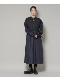 【SALE／30%OFF】キルティングベスト×ギャザーワンピース アンサンブルセット NANO universe ナノユニバース ワンピース・ドレス ワンピース ブラウン ホワイト ブラック【RBA_E】【送料無料】[Rakuten Fashion]