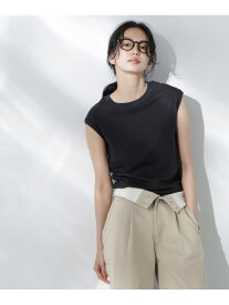 Anti Soaked(R) 汗染み防止リブノースリーブTシャツ(セットアップ可) NANO universe ナノユニバース トップス カットソー・Tシャツ ブラック グレー ホワイト カーキグリーン【送料無料】[Rakuten Fashion]