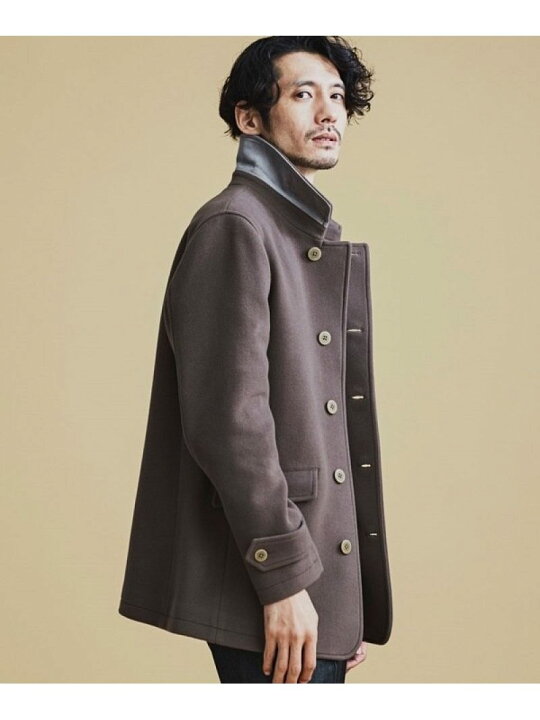 楽天市場 Sale Off Super140 S メルトンシングルpコート Nano Universe ナノユニバース コート ジャケット ピーコート グレー ネイビー Rba E 送料無料 Rakuten Fashion Nano Universe