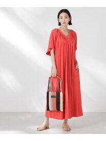 【SALE／30%OFF】前後2wayボリュームギャザーワンピース NANO universe ナノユニバース ワンピース・ドレス ワンピース ブラック オレンジ ベージュ【RBA_E】【送料無料】[Rakuten Fashion]