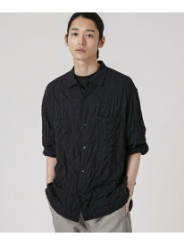 【SALE／80%OFF】LB.03/シャーリングチェックロールアップオープンカラーシャツ NANO universe ナノユニバース トップス シャツ・ブラウス ネイビー グレー ブラック【RBA_E】[Rakuten Fashion]