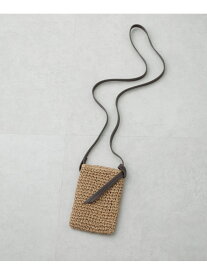 ストローメッシュスクエアポーチ NANO universe ナノユニバース バッグ その他のバッグ ブラック ベージュ[Rakuten Fashion]