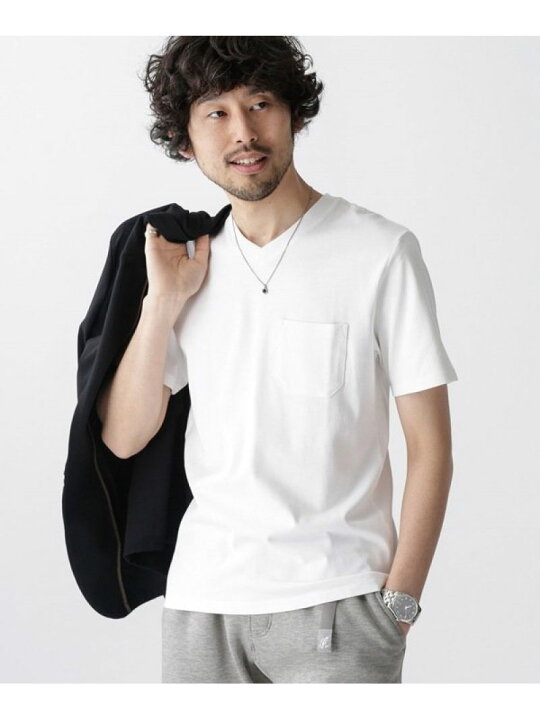 楽天市場 Sale 50 Off 汗染み防止 Anti Soaked ヘビーvネックtシャツ Nano Universe ナノユニバース カットソー Tシャツ ホワイト グレー パープル ネイビー カーキ Rba E Rakuten Fashion Nano Universe