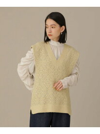 【SALE／60%OFF】casa fline/幾何パターンニットベスト NANO universe ナノユニバース トップス ベスト・ジレ ブラウン イエロー【RBA_E】【送料無料】[Rakuten Fashion]