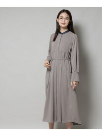 【SALE／30%OFF】スタンドバイカラーベルト付きワンピース NANO universe ナノユニバース ワンピース・ドレス ワンピース ネイビー ブラウン【RBA_E】【送料無料】[Rakuten Fashion]