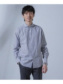 「N SHIRTS」AntiSoaked(R)汗染み防止ホリゾンタルカラーシャツ長袖 NANO universe ナノユニバース トップス シャツ・ブラウス ホワイト ブルー【送料無料】[Rakuten Fashion]