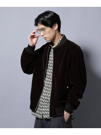 ベロア MA-1 NANO universe ナノユニバース ジャケット・アウター ブルゾン・ジャンパー ブラウン ブラック【送料無料】[Rakuten Fashion]