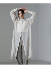 【SALE／65%OFF】シアーマキシシャツワンピース NANO universe ナノユニバース ワンピース・ドレス ワンピース ブラック ホワイト ブルー【RBA_E】[Rakuten Fashion]