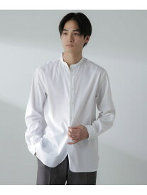 【SALE／20%OFF】「ICE FLOW LINEN」バンドカラーシャツ 長袖 NANO universe ナノユニバース トップス シャツ・ブラウス ホワイト グレー ネイビー【RBA_E】【送料無料】[Rakuten Fashion]