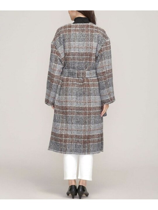 楽天市場】【SALE／50%OFF】シャギーチェックノーカラーコート NANO 