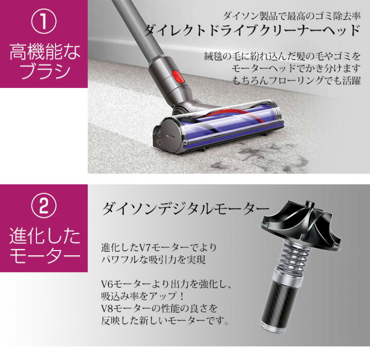 楽天市場】Dyson V7 ダイソン 掃除機 コードレス motorhead モーター  