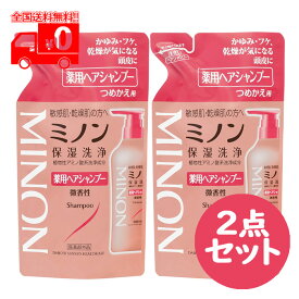 ミノン 薬用ヘアシャンプー 詰め替え用(380ml) 2点セット 微香性 低刺激性 弱酸性【MINON】