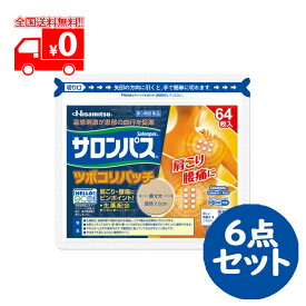 【第3類医薬品】サロンパス ツボコリパッチ 64枚入 6点セット 肩こり腰痛に 温感刺激【久光製薬】