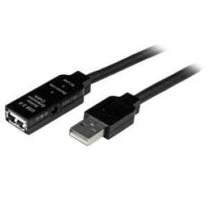 StarTech.com USB�P�[�u��/A-A/25m/USB 2.0/�A�N�e�B�u����/�I�X�E���X/BK(USB2AAEXT25M) �ڈ��݌�=��