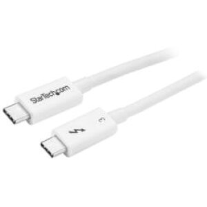 StarTech.com Thunderbolt 3 ケーブル/50cm/USB-C DP互換/40Gbps/ホワイト(TBLT34MM50CW) 目安在庫=△