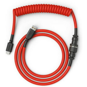 Glorious Coiled Cable - Crimson Red (USB-C with Aviator Connectors)(GLO-CBL-COIL-RED) �ڈ��݌�=��