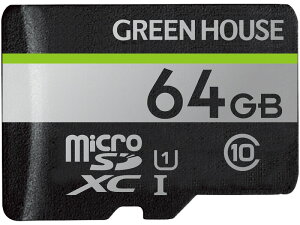 O[nEX GREEN HOUSE GH-SDM-UA64G microSDXCJ[h UHS-I U1 NX10 64GB 񂹏i