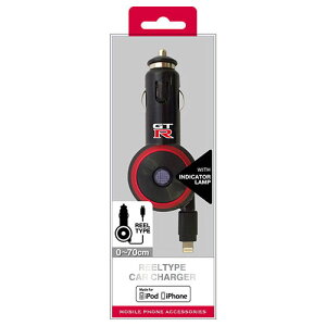 GA[WFC NISSAN CZXi GT-R REEL CAR CHARGER FOR IPHONE BLACK(NRMDJ-R1BK) 񂹏i