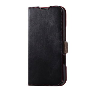 �G���R�� ELECOM iPhone 16 Plus �P�[�X ���U�[ �蒠�^ �}�O�l�b�g �t���b�v �Ռ��z�� �X���� �X�g���b�v�z�[���t �u���b�N(PM-A24BPLFYBK) ���[�J�[�݌ɕi