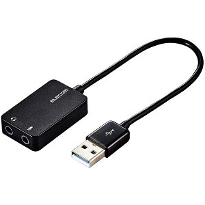 GR ELECOM I[fBIϊA_v^ USB-3.5mm I[fBIo }CN P[ut 15cm ubN(USB-AADC02BK) [J[݌ɕi
