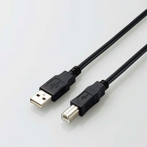 �G���R�� ELECOM USB2.0 A-B�P�[�u�� 3.0m RoHS�w�ߏ���(10����) 1�{(U2C-AB30BK/ID) ���񂹏��i