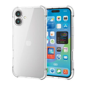 �G���R�� ELECOM iPhone 16 Plus �P�[�X �n�C�u���b�h �Ռ��z�� �y�� �J���������ی� MUBRAIN �N���A×�N���A(PM-A24BHVAIRCR) ���[�J�[�݌ɕi