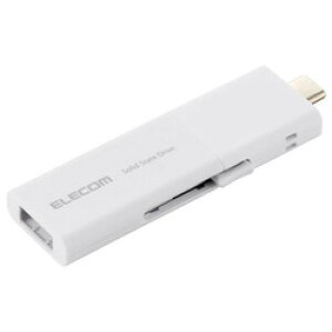 GR ELECOM OtSSD/USB3.2(Gen1)Ή/XCh/Type-C&Type-AΉ/}jAQR(ESD-EWB0250GWHR) [J[݌ɕi