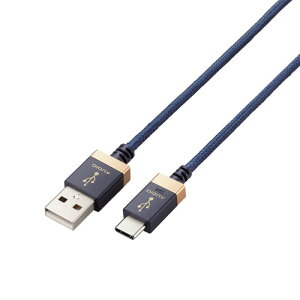�G���R�� ELECOM �^�C�vC �P�[�u�� USB A to Type C 1m ���ϋv �n�C���]�Ή� �l�C�r�[(DH-AC10) ���[�J�[�݌ɕi