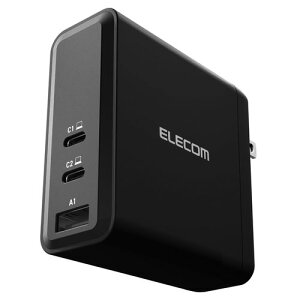 GR ELECOM m[gPCPACA_v^[/USB PDΉ/140W/USB-C×2/USB-A×1/XCOvO/ubN(ACDC-PD96140BK) ڈ݌=yʌz