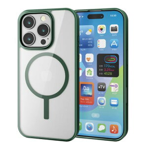 �G���R�� ELECOM iPhone 16 Pro �P�[�X �n�C�u���b�h �Ռ��z�� �J���������Y�ی�݌v ���͋z�����C�����X�[�d�Ή� �d�x5H �f�B�[�v�O���[��(PM-A24CMAG03GN) ���[�J�[�݌ɕi