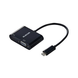 GR ELECOM USB Type-C(TM) - VGAϊA_v^[ 1|[g USB PD ubN(AD-CVGAPDBK2) [J[݌ɕi