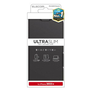 GR ELECOM iPhone 16e P[X U[ 蒠^ Ռz y ^ ubN(PM-A25SPLFUBK) [J[݌ɕi