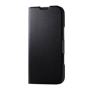 �G���R�� ELECOM iPhone 16 Plus �P�[�X ���U�[ �蒠�^ �}�O�l�b�g �t���b�v �Ռ��z�� ���y�� ���^ �X�^���h�@�\�t �u���b�N(PM-A24BPLFUBK) ���[�J�[�݌ɕi