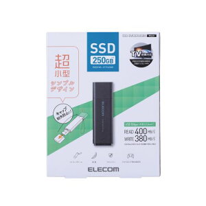 GR ELECOM SSD Ot 250GB USB3.2 Gen1 Ǐoő400MB/b ^ |[^u Lbv ϏՌ ubN(ESD-EMC0250GBK) [J[݌ɕi