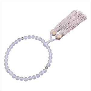 匠 数珠 女性用 念珠 略式数珠 本水晶 紫翡翠 アメシスト クリア 紫 パープル(0002nbl-002pl) 取り寄せ商品