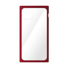 PGA iPhone 11 Pro Max用 クリアガラスタフケース スクエア型 レッド(PG-19CGT12RD) 取り寄せ商品
