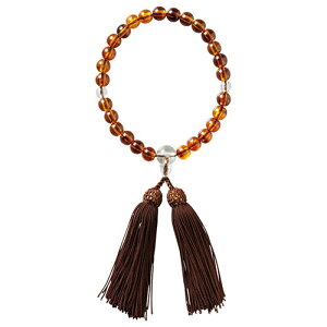 ユーエイキャスター 男性用念珠セット NJ-D056 念珠(内周約26cm)・念珠入れ(8×15.5cm) 京都珠数製造卸協同組合加盟店謹製(K50608636) 取り寄せ商品