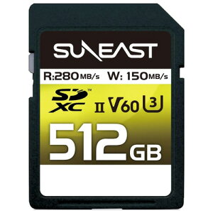 GNgjNX SUNEAST SDXC UHS-II J[h 512GB V60 1(SE-SDU2512GB280) 񂹏i