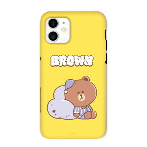 LINE FRIENDS iPhone 12 / iPhone 12 Pro Dreamy Night �J���[�\�t�g�P�[�X BROWN(KCE-CSB071) �d����݌ɕi