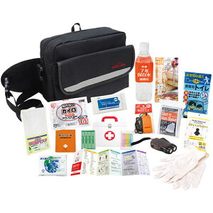 ユーエイキャスター 帰宅支援15点セット ショルダー/ウエストポーチの2WAY 収納バッグ・防災の(C6018586) 取り寄せ商品
