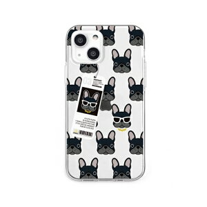 DPARKS ソフトクリアケース for iPhone 13 mini bulldog(DS21112i13MN) 取り寄せ商品
