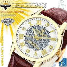 J.HARRISON 4石天然ダイヤモンド付・ソーラー電波時計(JH-085MGW) 取り寄せ商品